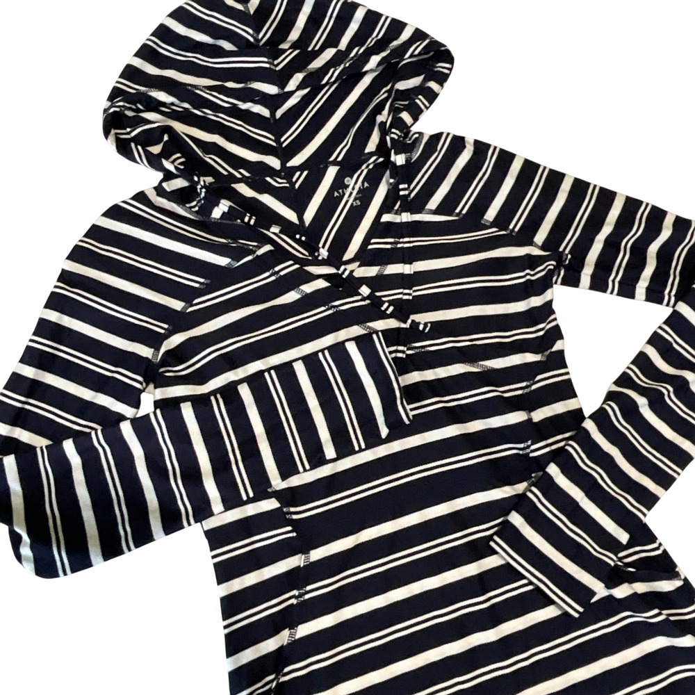 Athleta Striped Hoodie Dress‎ XS Long Sleeve Athleisure Casual Travel